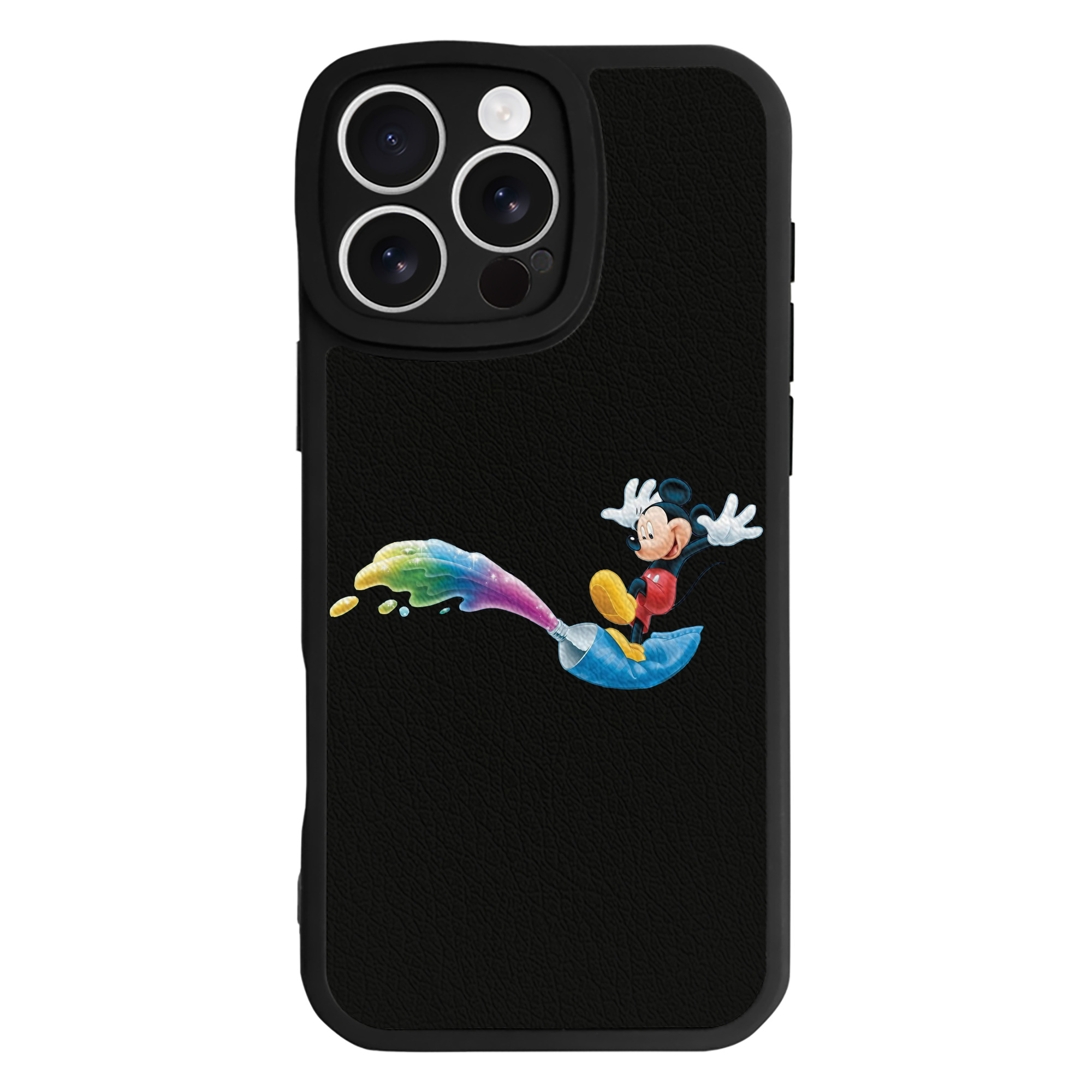 （画像用） ミッキーマウス Mickey Mouse 【iPhone 16シリーズ対応】シリコンスマホケース（レザー調） 材質：シリコン